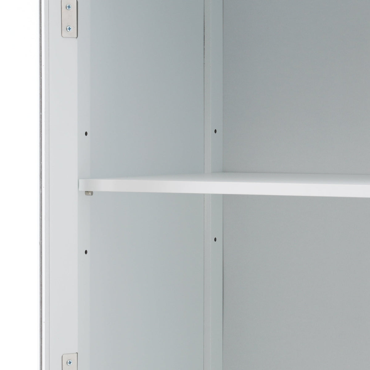 Tall Bathroom Storage Cabinet, Glass Door & Drawers