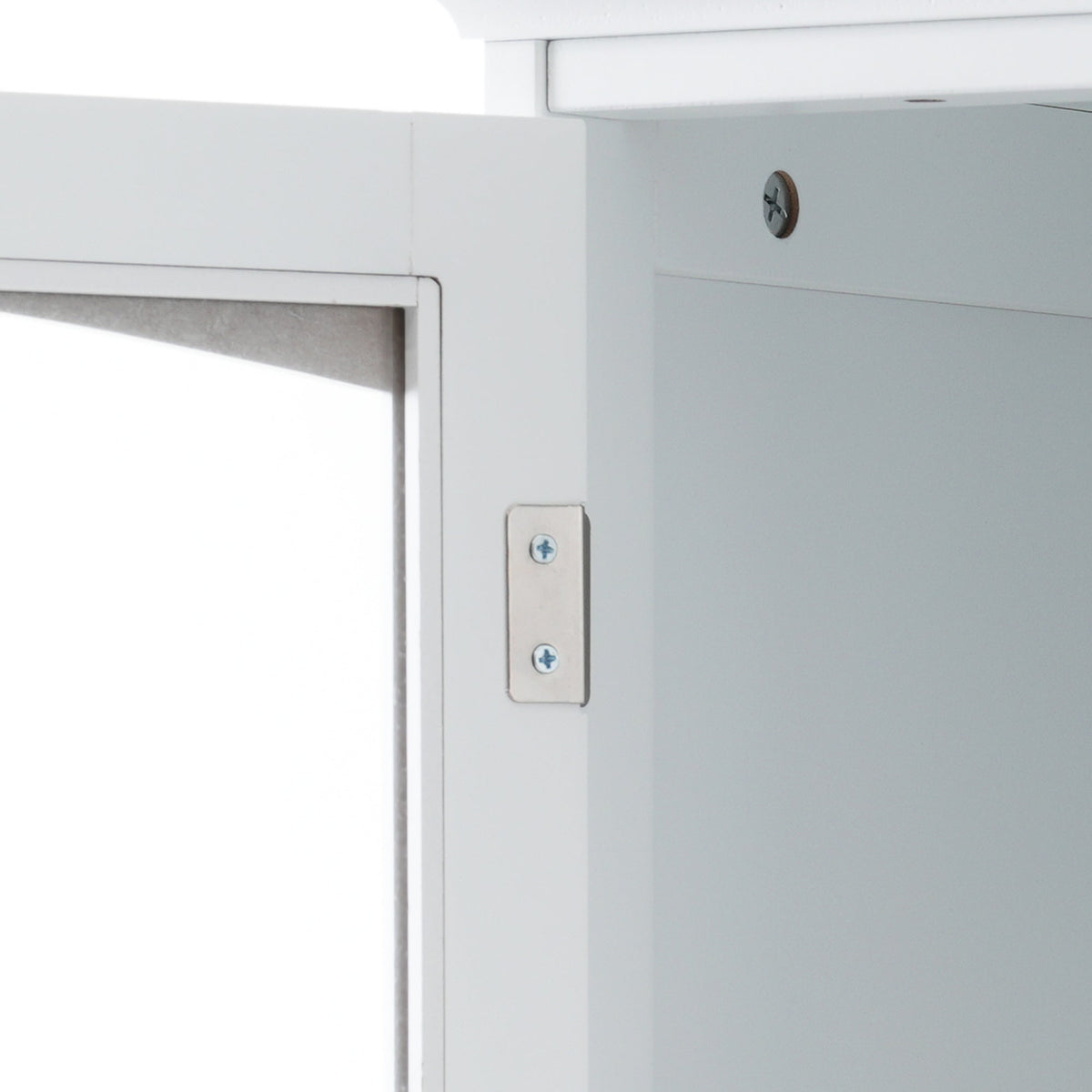 Tall Bathroom Storage Cabinet, Glass Door & Drawers