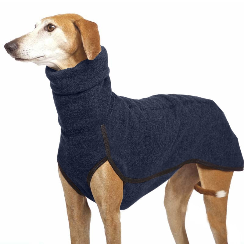 High-Collar Fleece Dog Coat for Cold-Weather Walks