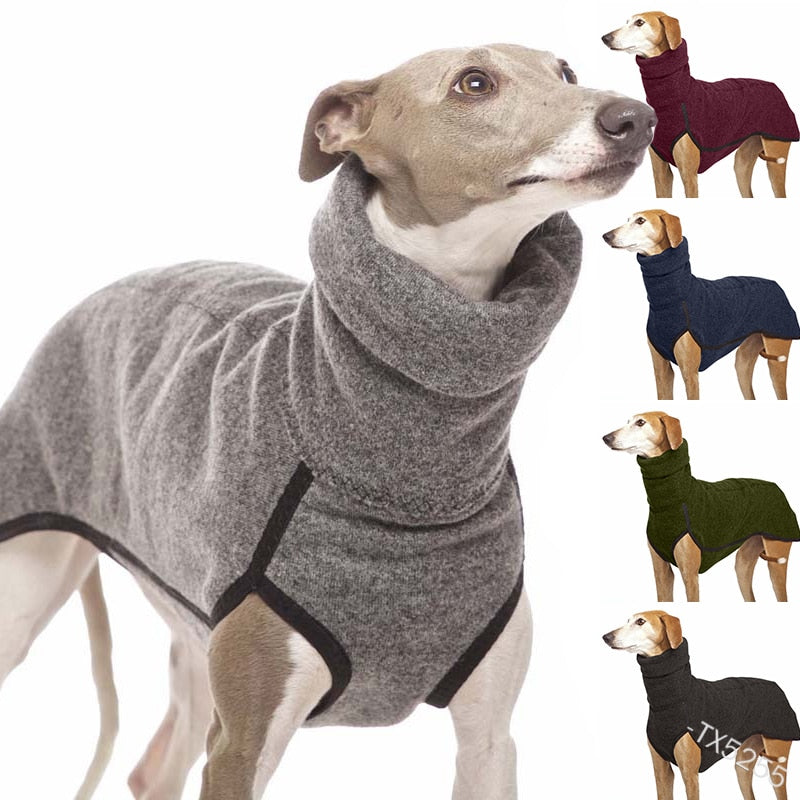High-Collar Fleece Dog Coat for Cold-Weather Walks
