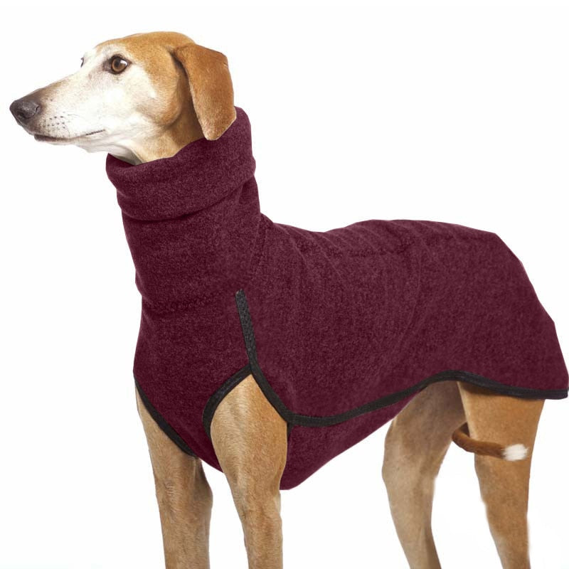 High-Collar Fleece Dog Coat for Cold-Weather Walks