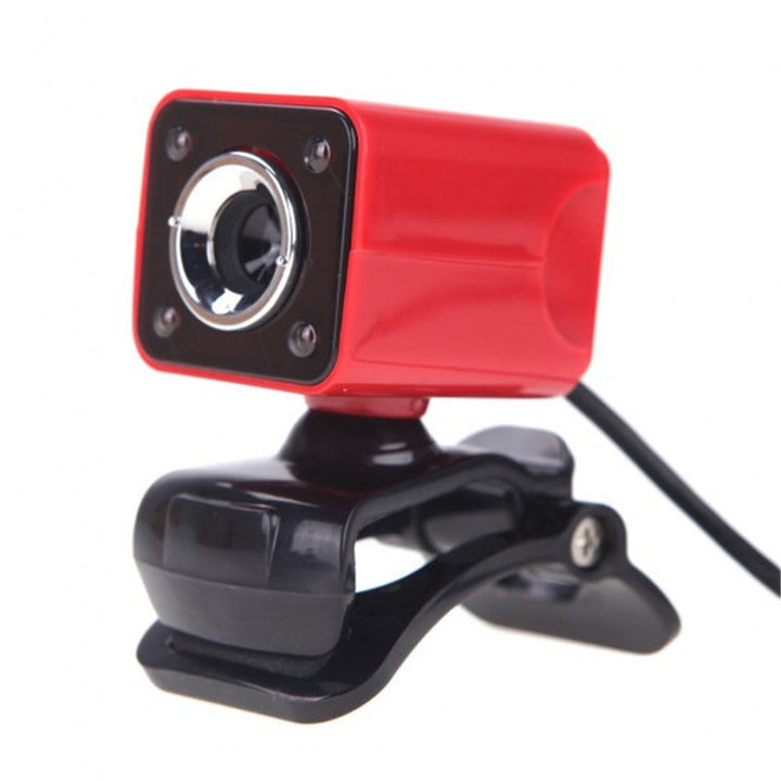 Night Vision Webcam with Mic and LED Lights for Calls