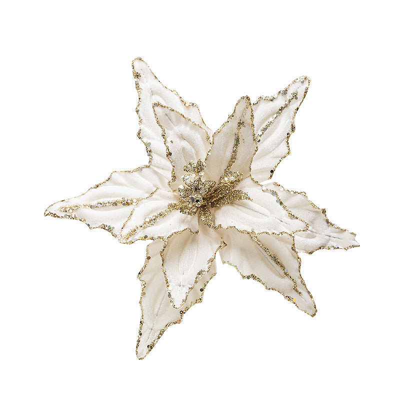 Velvet Poinsettia Stem for Luxury Christmas Decorating