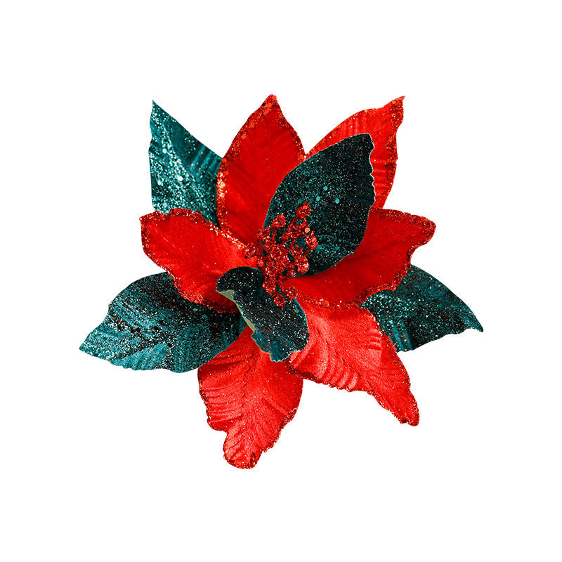 Luxury Velvet Poinsettia Christmas Tree Decorations