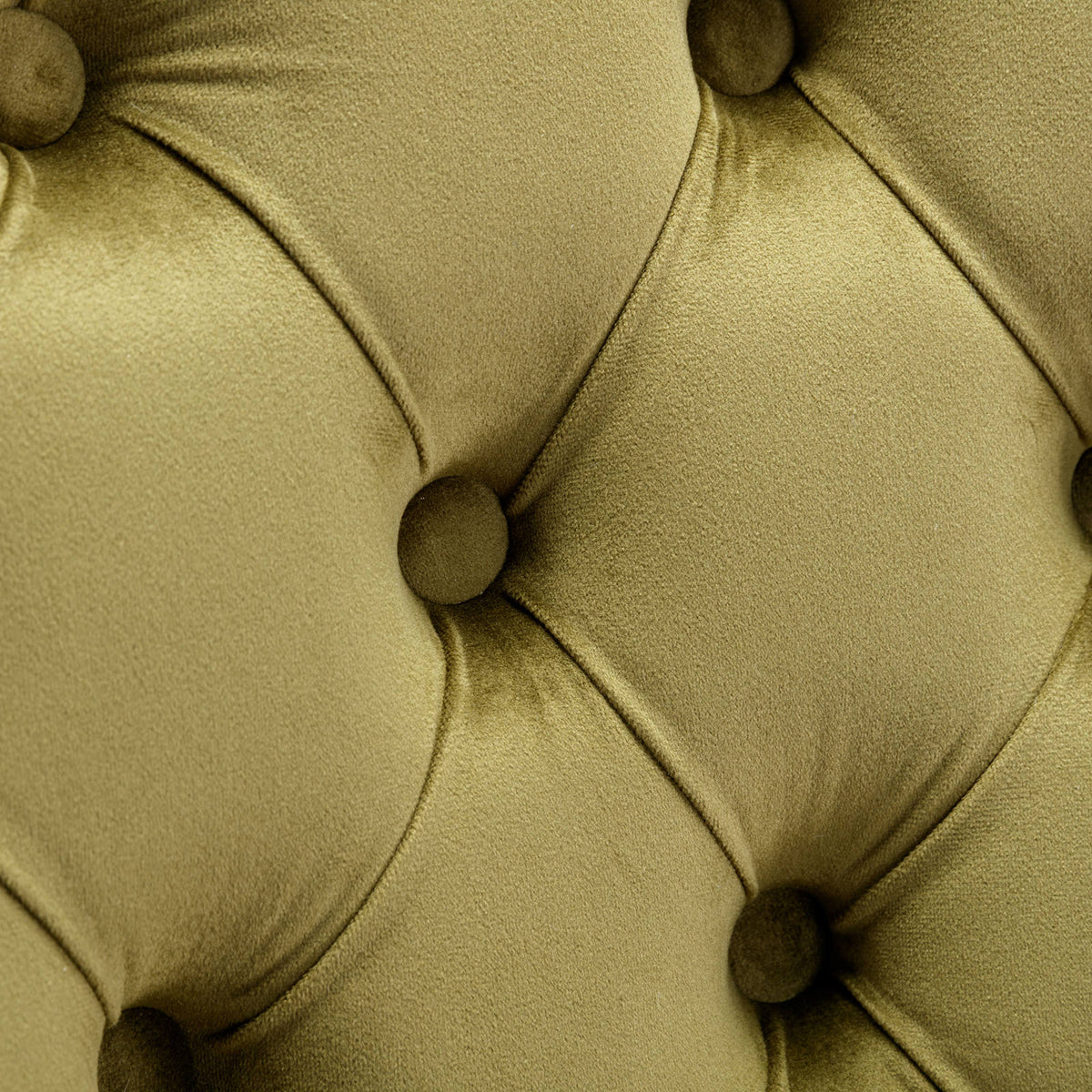 Tufted Olive Velvet Dining Chair with Nailhead Trim
