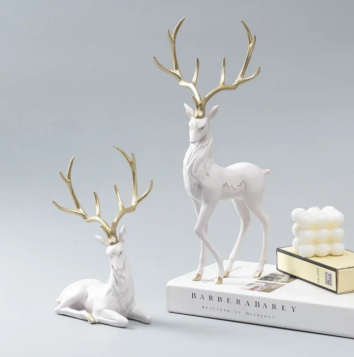 Metallic Gold Deer Sculptures for Elegant Home Decor
