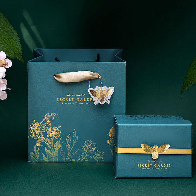 Luxury Gift Box Set with Botanical Silk Ribbon Details