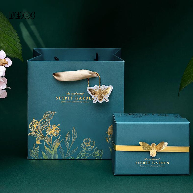 Luxury Gift Box Set with Botanical Silk Ribbon Details