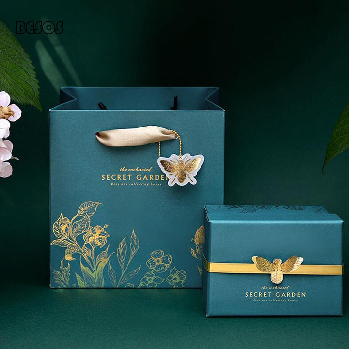Luxury Gift Box Set with Botanical Silk Ribbon Details
