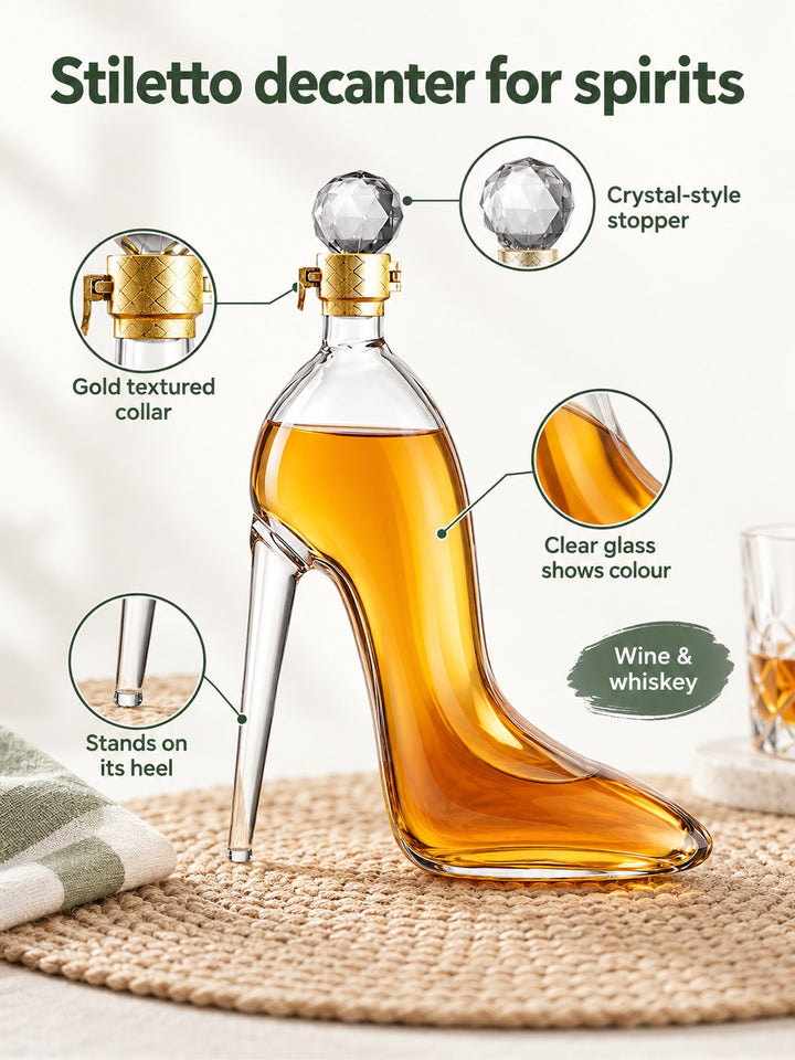 High Heel Shoe Decanter for Wine and Whiskey Lovers