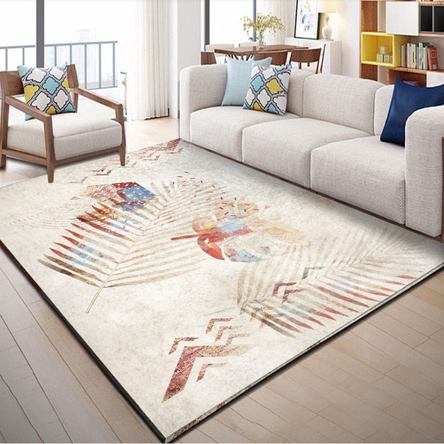 Abstract Floral Area Rug for Artistic Room Warmth Decor