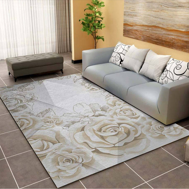 Abstract Floral Area Rug for Artistic Room Warmth Decor