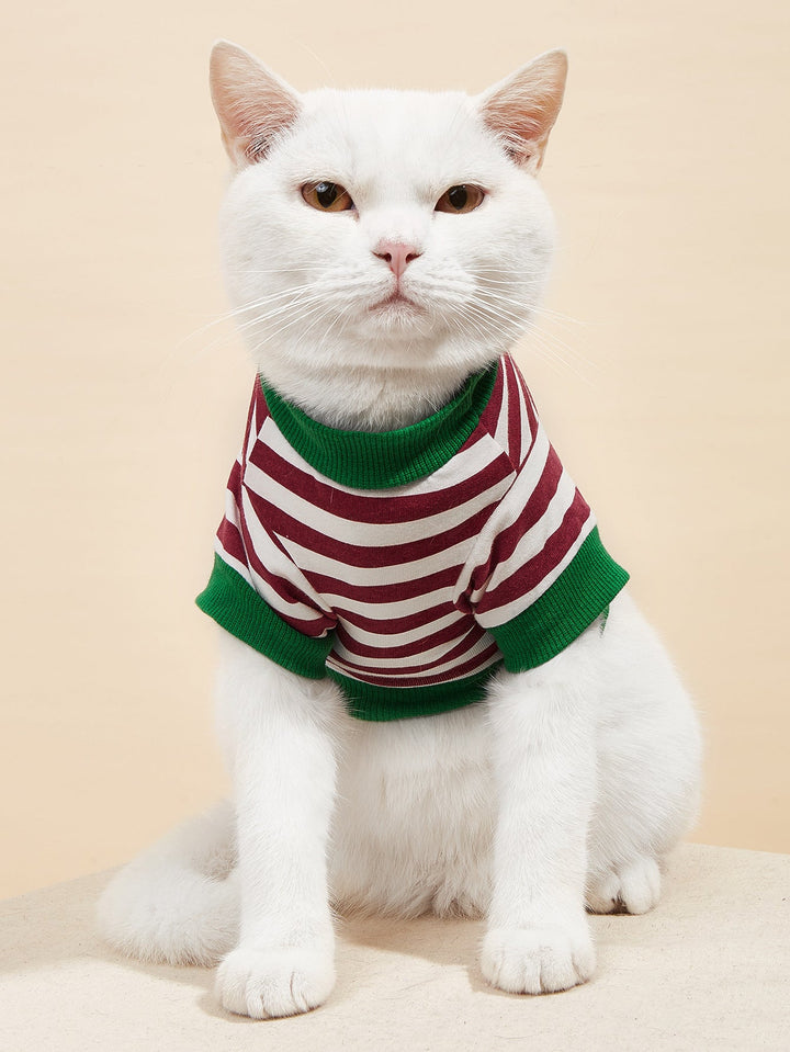 Small Pet T-Shirt: Comfortable Striped Everyday Wear