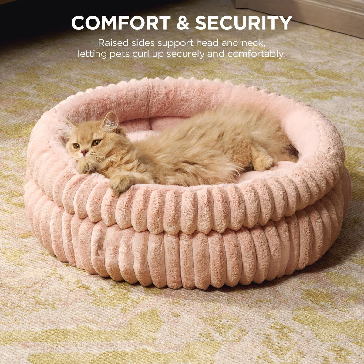 Round Plush Pet Bed for Cozy, Secure Sleep