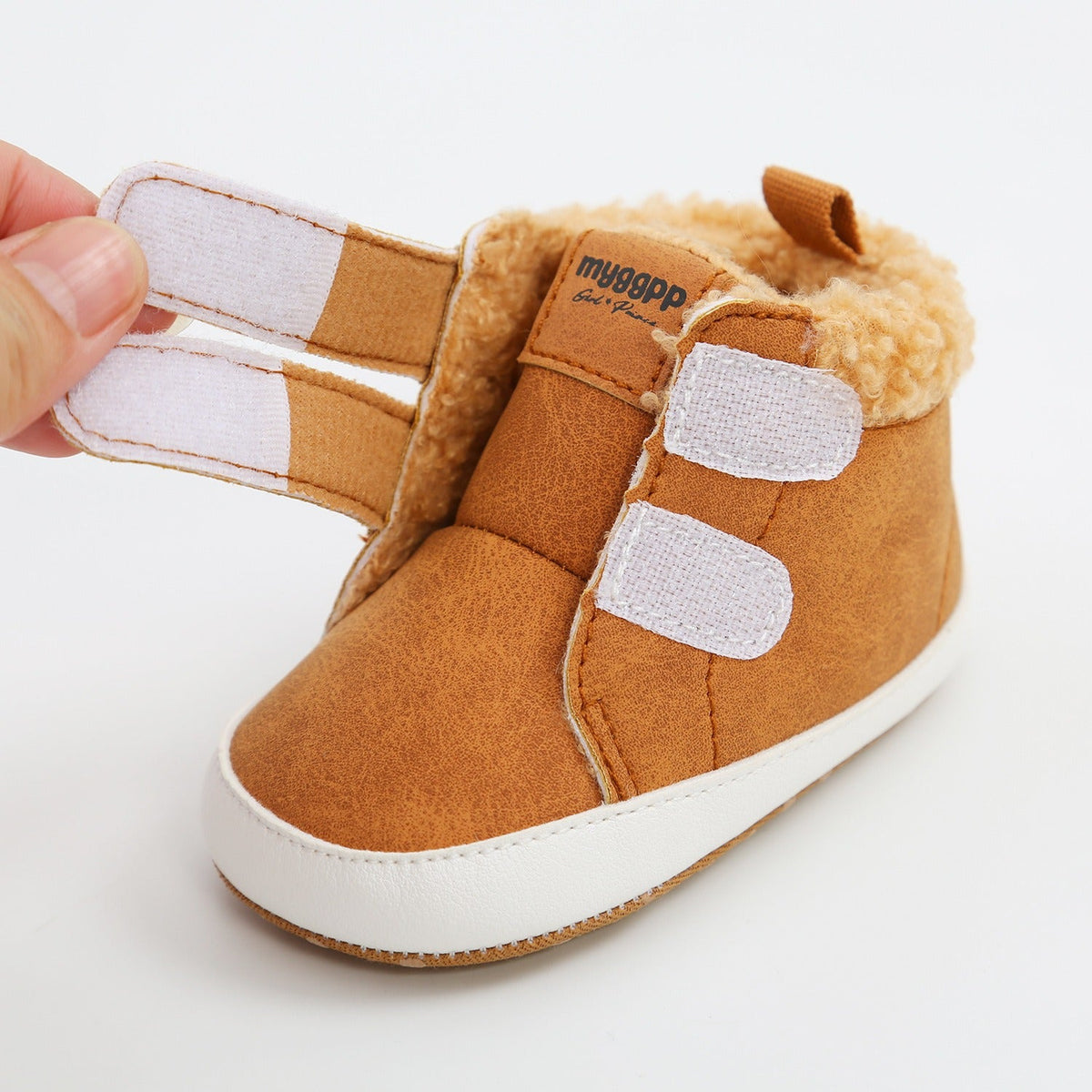 Baby High Top Winter Shoes With Warm Fleece Lining