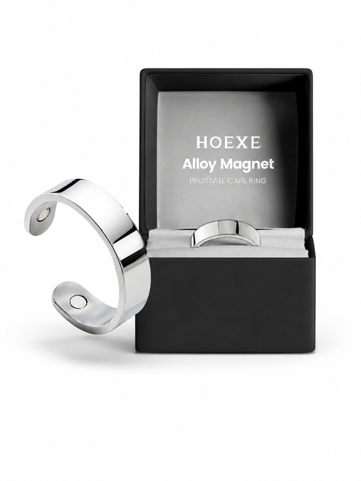 HOEXE Silver Magnetic Ring for Men | Circulation Support