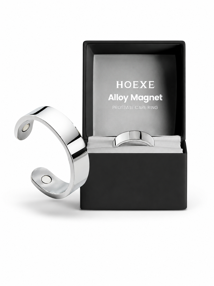 HOEXE Silver Magnetic Ring for Men | Circulation Support
