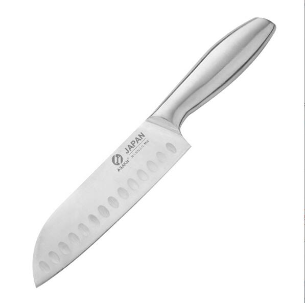 7-Inch Japanese Chef Knife with Hollow Steel Handle