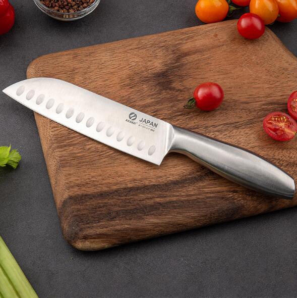 7-Inch Japanese Chef Knife with Hollow Steel Handle