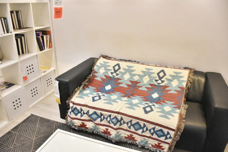 Southwestern Woven Blanket for Colorful Sofa Comfort