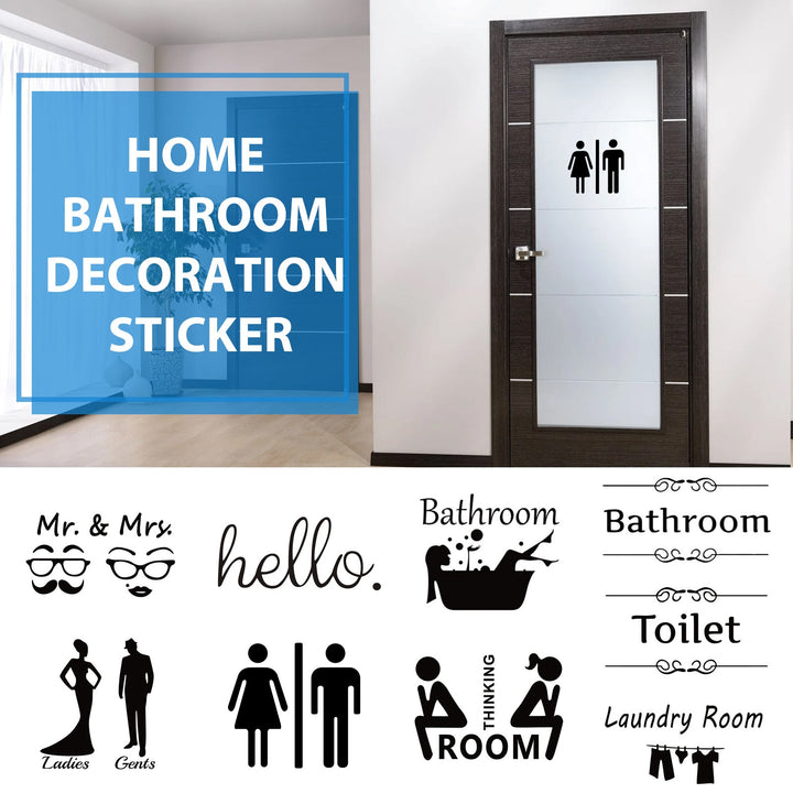 Bathroom Door Stickers — Clear, Playful Decor