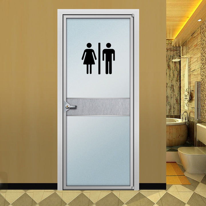 Bathroom Door Stickers — Clear, Playful Decor