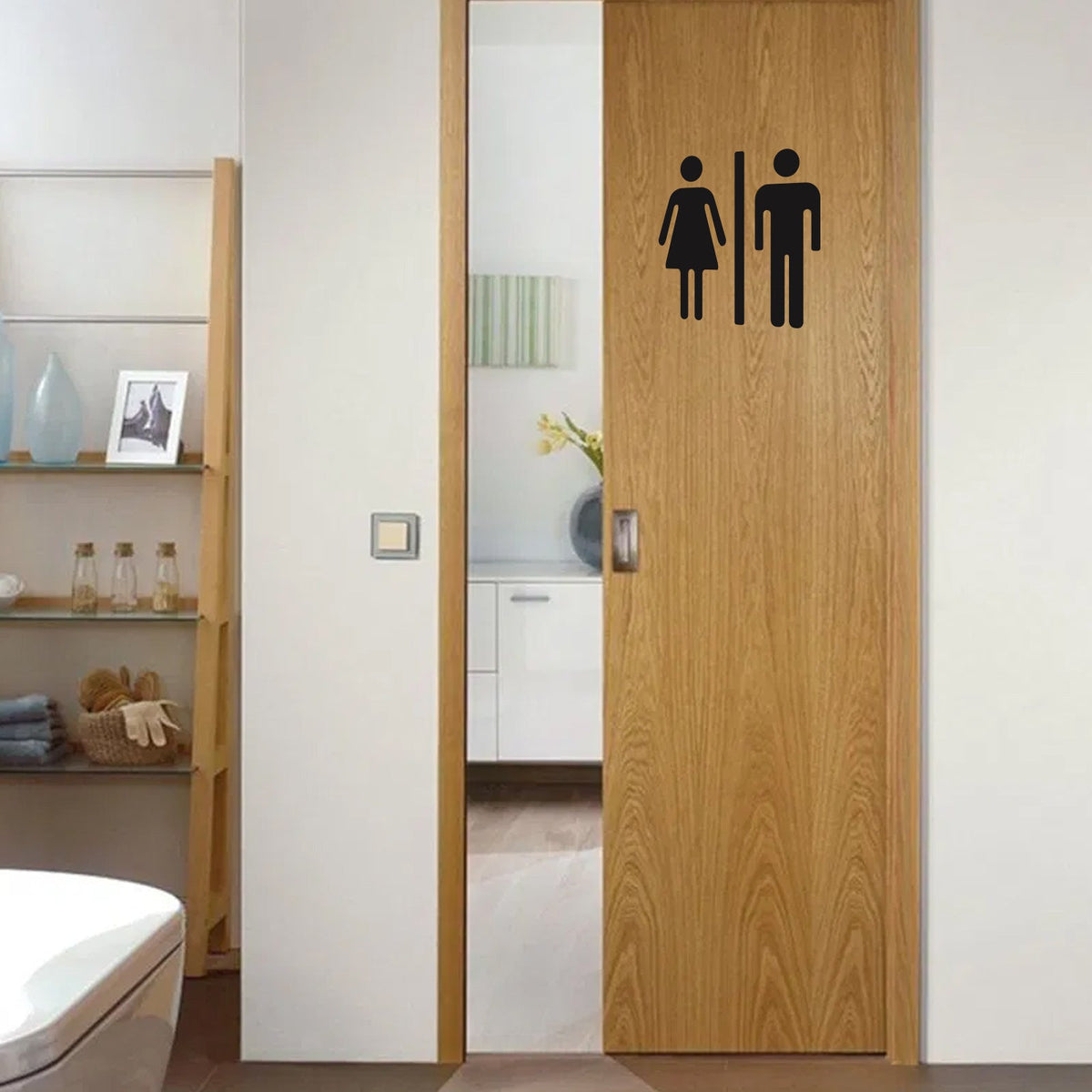 Bathroom Door Stickers — Clear, Playful Decor