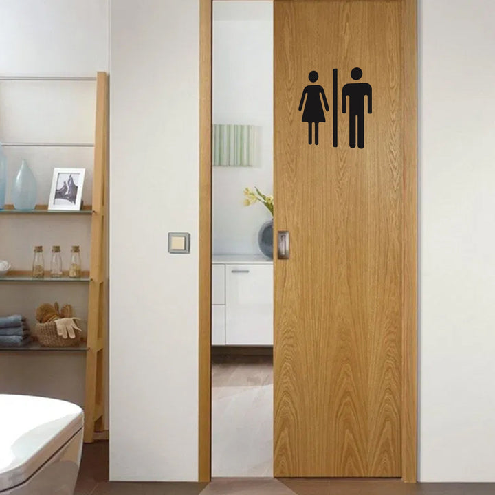 Bathroom Door Stickers — Clear, Playful Decor