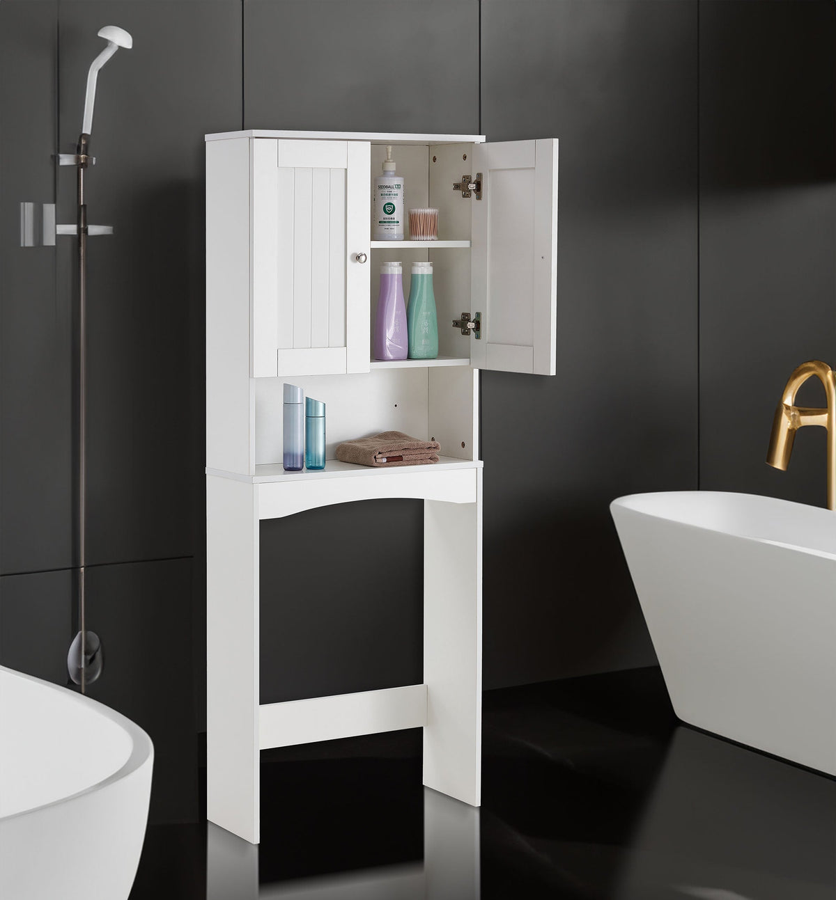 Over-the-Toilet Bathroom Storage Cabinet with Shelves