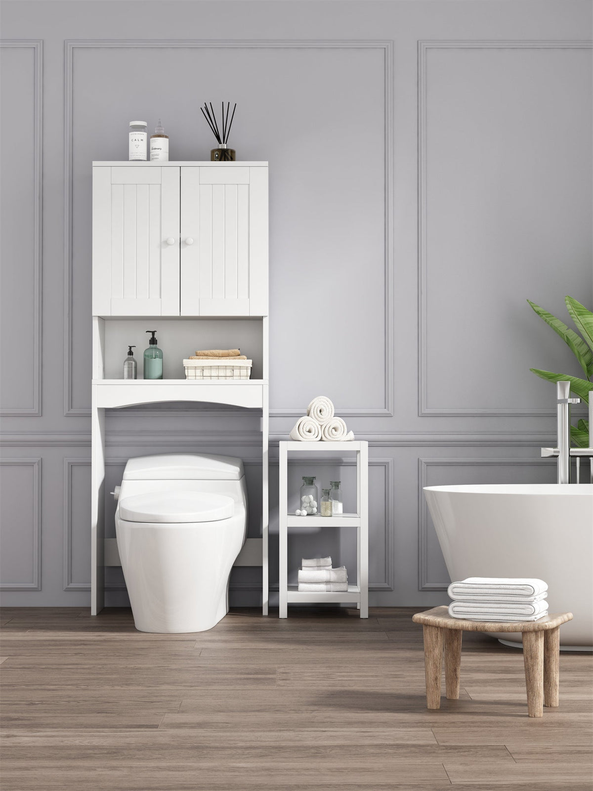 Over-the-Toilet Bathroom Storage Cabinet with Shelves