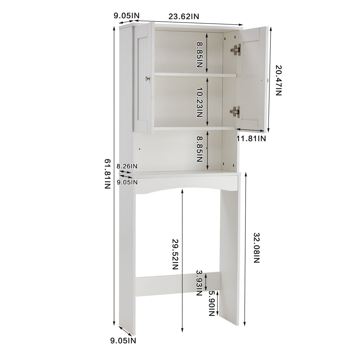 Over-the-Toilet Bathroom Storage Cabinet with Shelves