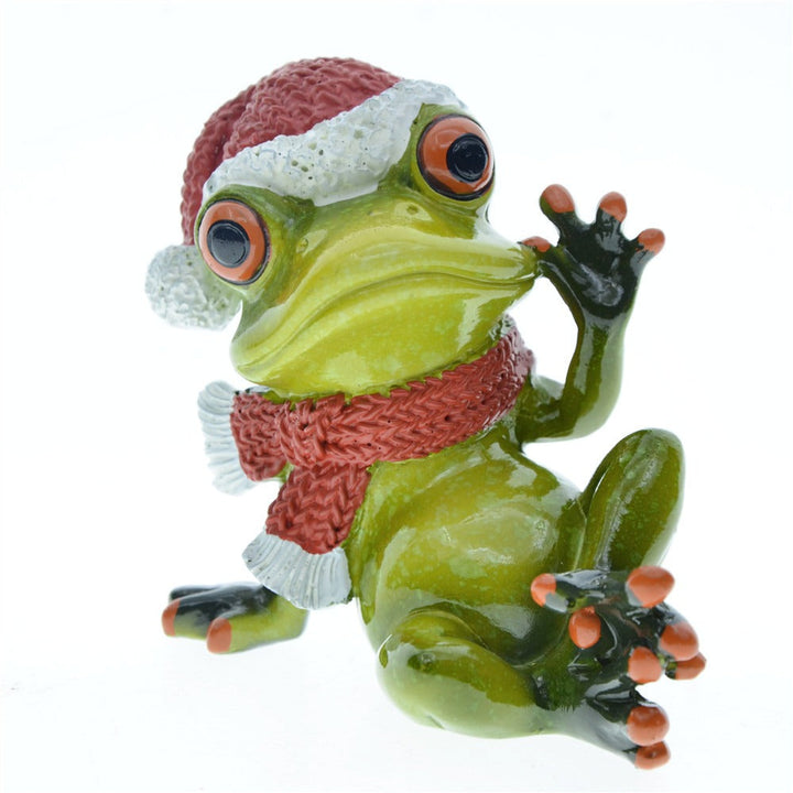 Frog Couple Christmas Decor - Whimsical Resin Display