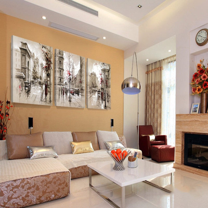 City Street Canvas Wall Art for Modern Living Rooms