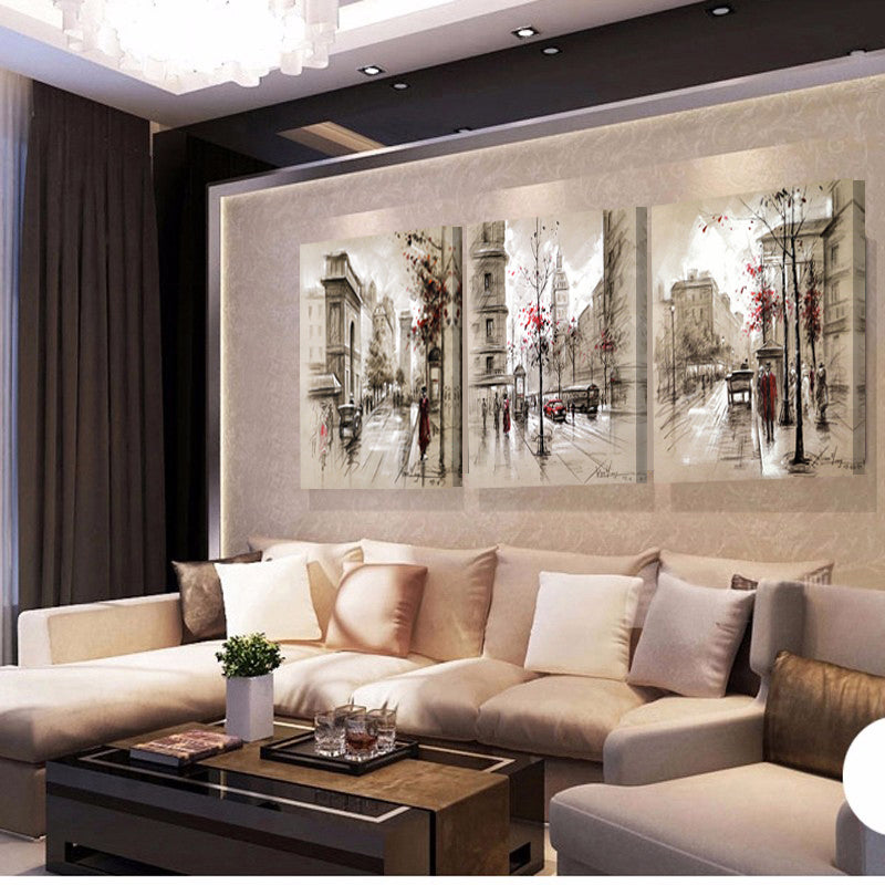 City Street Canvas Wall Art for Modern Living Rooms
