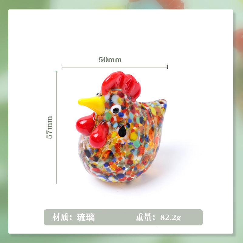 Handcrafted Glass Rooster Sculpture for Artisan Home Decor