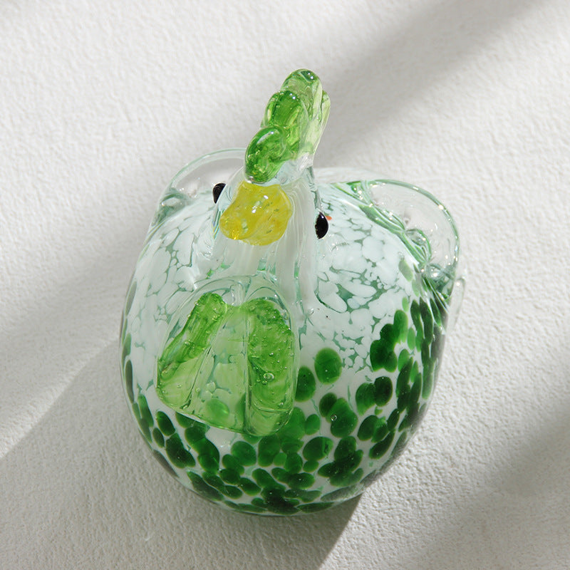 Handcrafted Glass Rooster Sculpture for Artisan Home Decor
