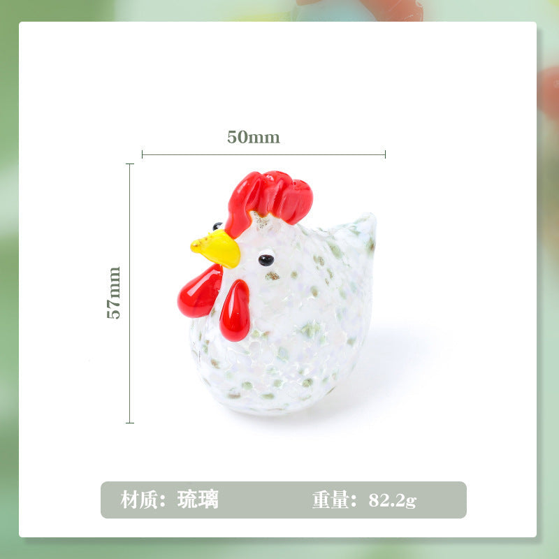 Handcrafted Glass Rooster Sculpture for Artisan Home Decor