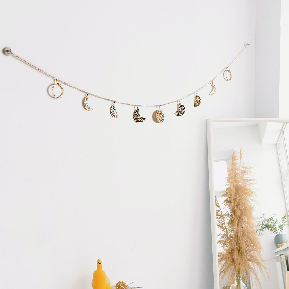 Moon Phase Metal Wall Decor | Gold Celestial Accent