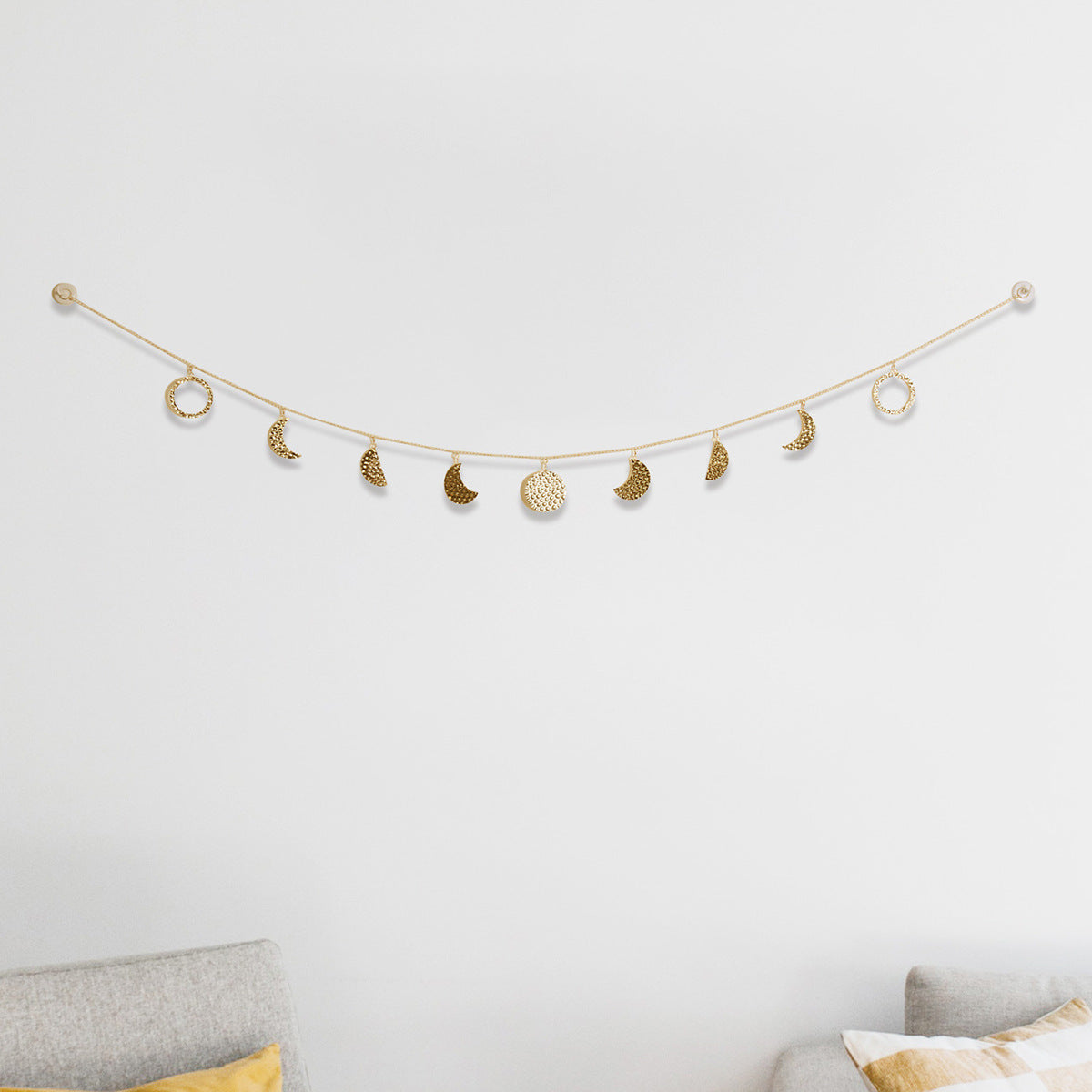 Moon Phase Metal Wall Decor | Gold Celestial Accent