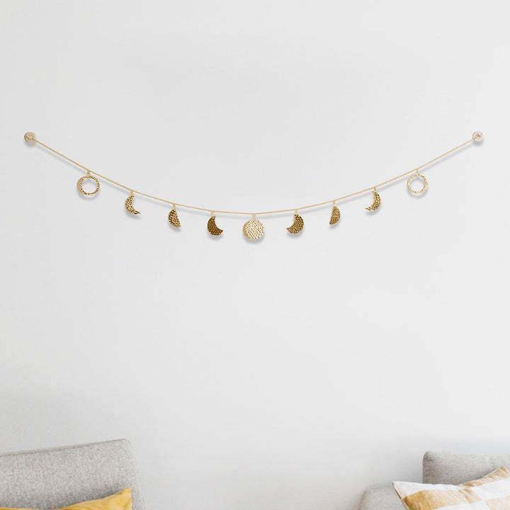 Moon Phase Metal Wall Decor | Gold Celestial Accent
