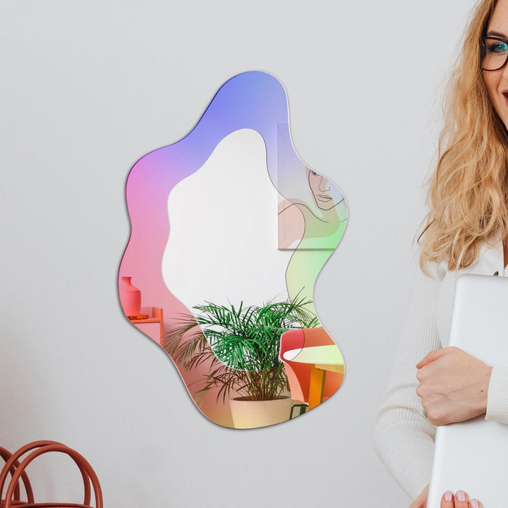Irregular Acrylic Wall Mirror Colorful Reflective Decor
