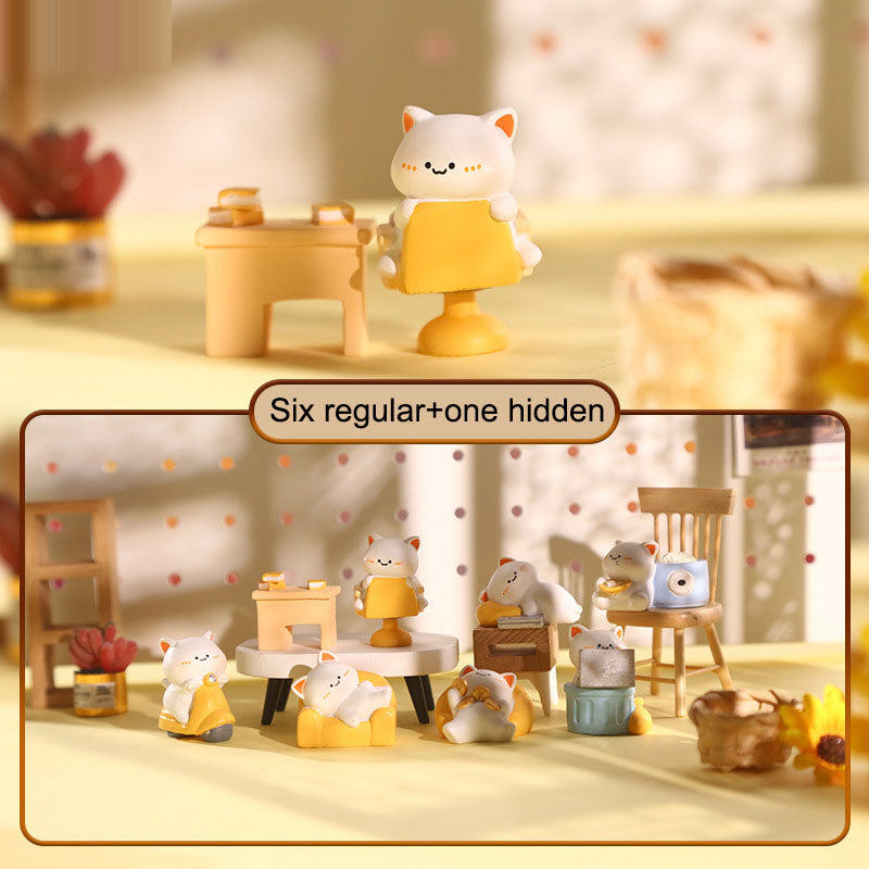 Cat Blind Box Figurines: Colorful Miniature Decor