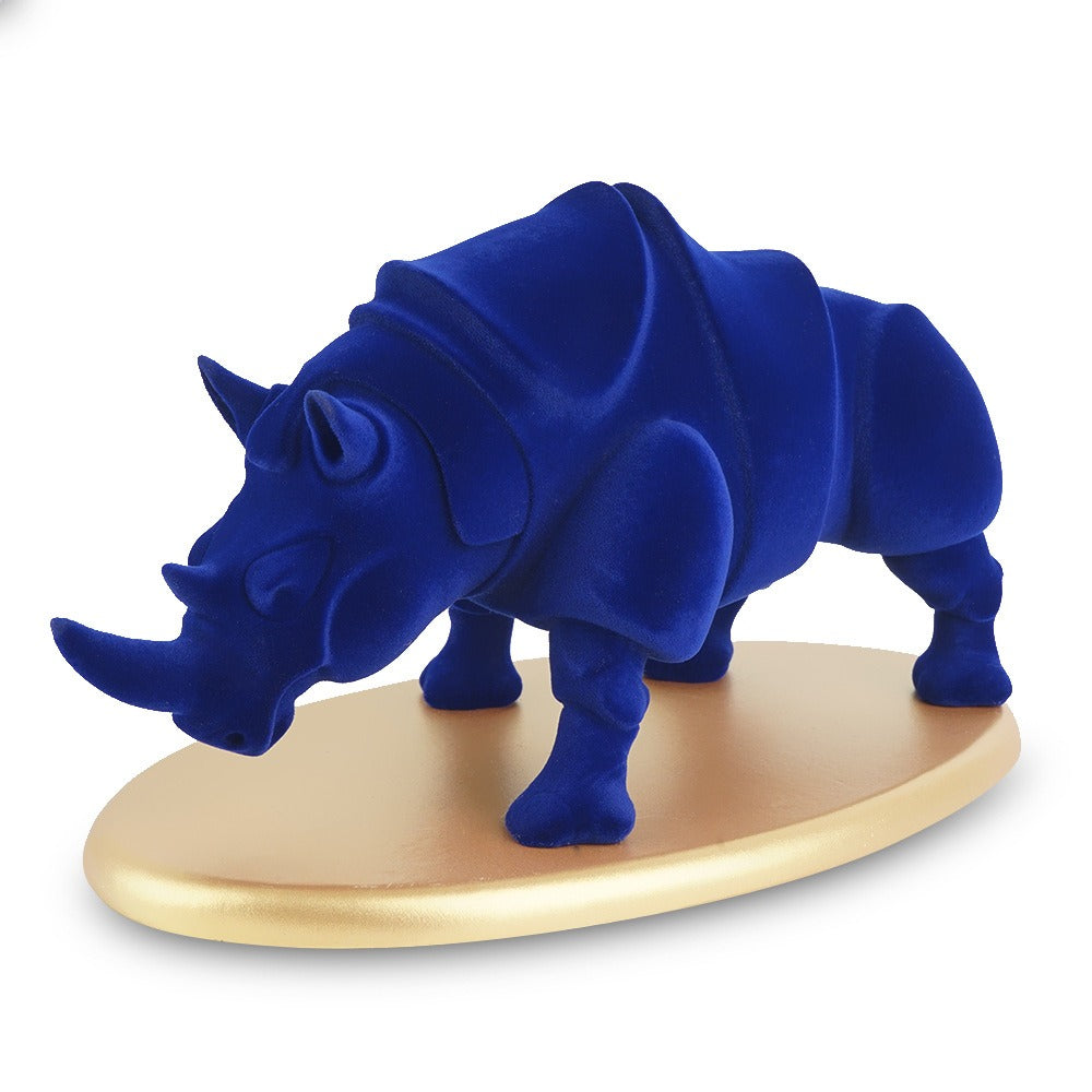 Blue Rhinoceros Sculpture for Luxury Home Decoration