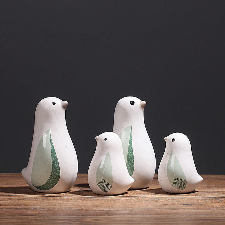 Nordic Ceramic Bird Ornaments for Cozy Shelf Styling