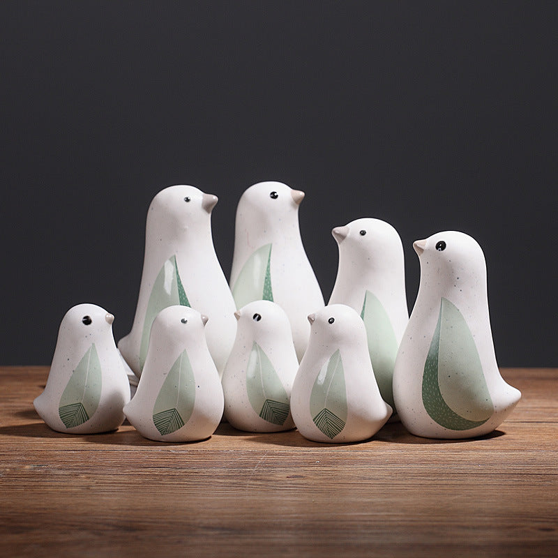 Nordic Ceramic Bird Ornaments for Cozy Shelf Styling