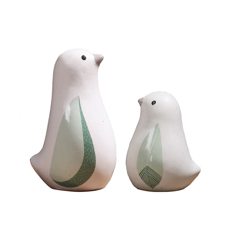 Nordic Ceramic Bird Ornaments for Cozy Shelf Styling