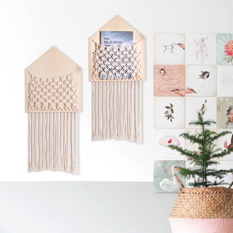 Wood Mesh Wall Hanging for Warm, Tidy Home Display