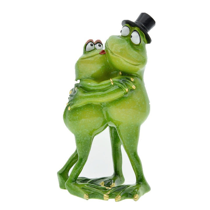 Frog Couple Resin Ornament for Whimsical Home Decor