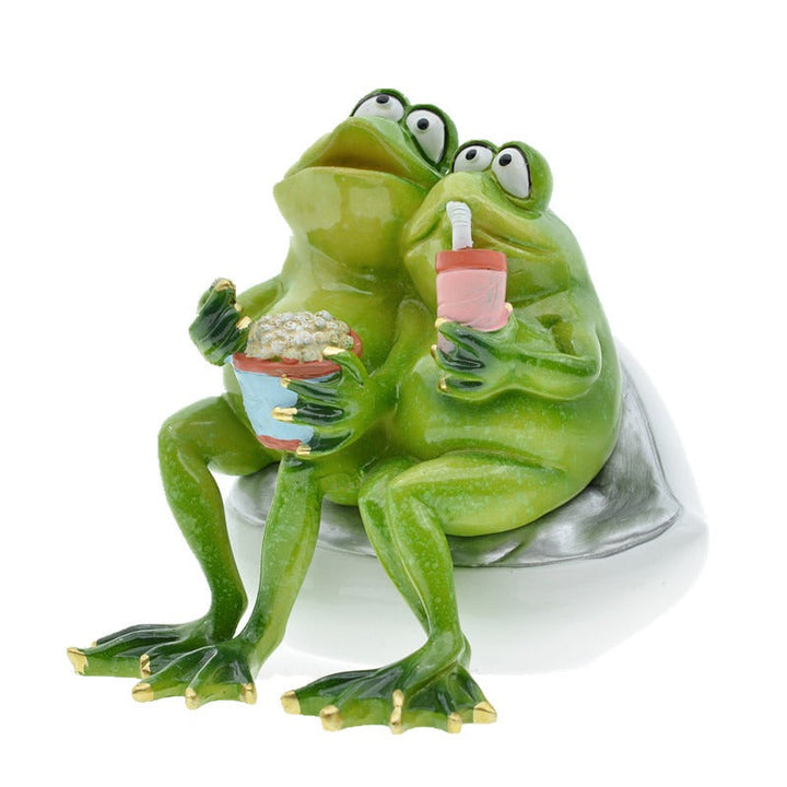 Frog Couple Resin Ornament for Whimsical Home Decor