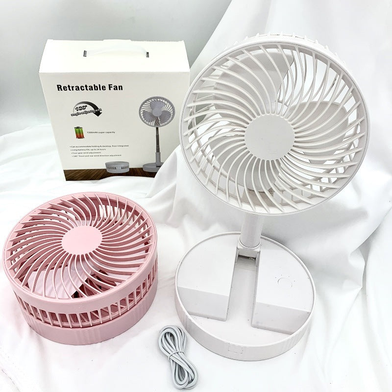 Telescopic Folding Fan with USB Rechargeable Battery